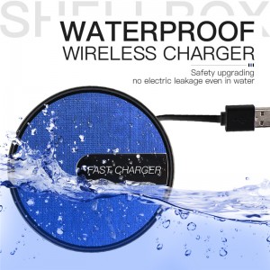 KPS-X30 Portátil personalizado 10W qi rápido IP68 impermeable tela inalámbrica cargador